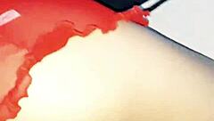 I find my naked latina neighbor in my room at the party