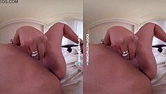 in this vr scene, a blonde milf watches latina ass get called for voyeur fun