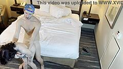 petite 18+ tattooed beauty in a casual doggystyle position