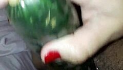 Claudia just chilling with her cucumber.