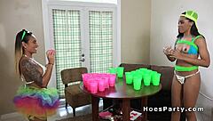 Latina amateurs party hard with huge cocks, sucking and fucking.