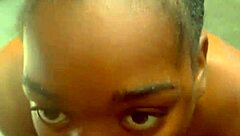 Ebony teen craves giving sloppy blowjobs. She handles a massive black cock with skill.