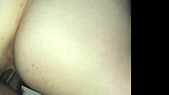 teen takes backshots from big black cock, getting creampied with monster dick pounding her pussy