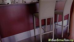 pov teen aupair sprayed with hot cum