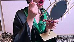 Eva deva shows how to act like a girl with big tits and stockings