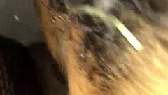 Craving a quick ebony blowjob from a hot couple in POV?