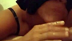 submissive girl quietly drooling on master's stick in training session