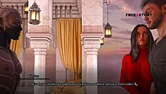 in the seven realms, atlas interacts with leyala, kali, and naya in a visual novel adventure