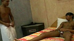 Gay couple engages in hardcore scene passionately.