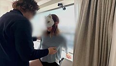 I can't believe I had wild sex with a Japanese milf in a glass room