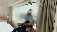 I can't believe I had wild sex with a Japanese milf in a glass room