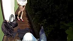 I banged this out-of-town gal hard outside