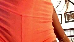 ebony babe shows her fat cameltoe then twerks 😍