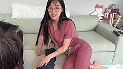 Medical student Elle Lee returns the favor to her tutor in this intriguing encounter.