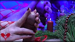 Mrs. Santa Claus Handjob with Finger in Peehole