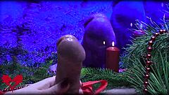 Mrs. Santa Claus Handjob with Finger in Peehole