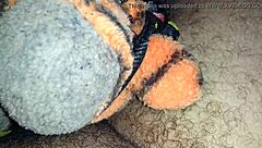 masturbating with a toy in private