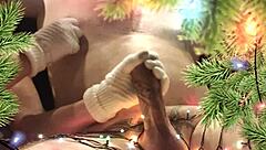 My Neighbor's Christmas Handjob and Blowjob Surprise