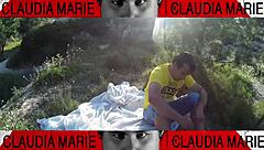 Watch the fat woman stuff cookies in her pussy for her gay friend to eat