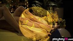 i'm enjoying a sensual outdoor massage with this beautiful brunette babe's natural big tits.