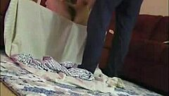 Double penetration play with a slick dildo for fun