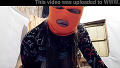 Stepmom wore mask so husband won’t know she’s filming porn with me, damn her ass is hot!