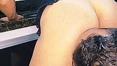 Blonde Milf Gets Oral on the Sink and Creampie