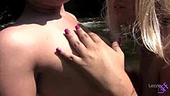 Hey, Big Tits Lesbians, Wanna Play With Dildos By The River Today?