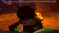 Furry hottie sucks cock intensely