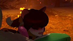 Furry hottie sucks cock intensely