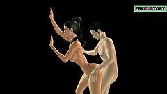 in this cartoon, a japanese guy pounds an indian bhabhi doggy style