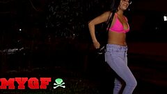 Shy Girlfriend Binky Beaz Swallows Leo's Hard Cock In Doggystyle And Missionary Outside New House