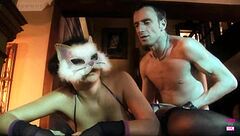 uhh, my masked slave girl givin’ her master the best blowjob ever, ya know?