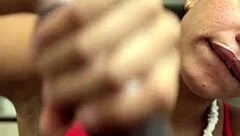 Amateur couple shared intense POV blowjob with huge cock