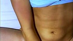 Shy university friend shares bed after party with her friend in apartment