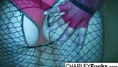 Charley Chase looks hot in sexy lingerie and stockings
