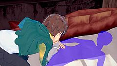 konosuba yaoi kazuma gets blowjob with cum in mouth