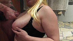 Blonde with huge tits makes me cum