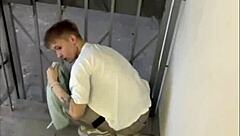 I saw this guy jerking off, so I joined in to suck him off real good.