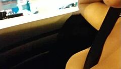 showing big tits in traffic?