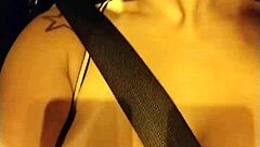 showing big tits in traffic?