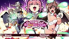 Get to work, Succubus Chan! Hentai game pornplay ep 2 undressing giant waifu