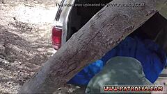 Blonde cops striptease and bang on the border