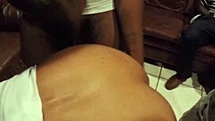 I give handjob to big black cock in shop