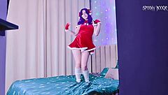 elf misato masturbates on christmas eve