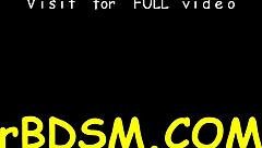 Blonde Darling Masturbates With Dildo In Bondage!