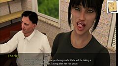 Katie teases with her big tits and mature ass in 3D cartoon