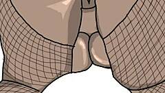 Drawing a black big booty in doggy style position