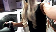 Car Wash Adventure in Public Outdoor Setting