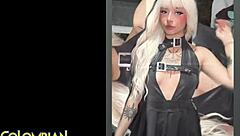 This alt goth latina teen gets a cum facial in the casting interview with a big cock